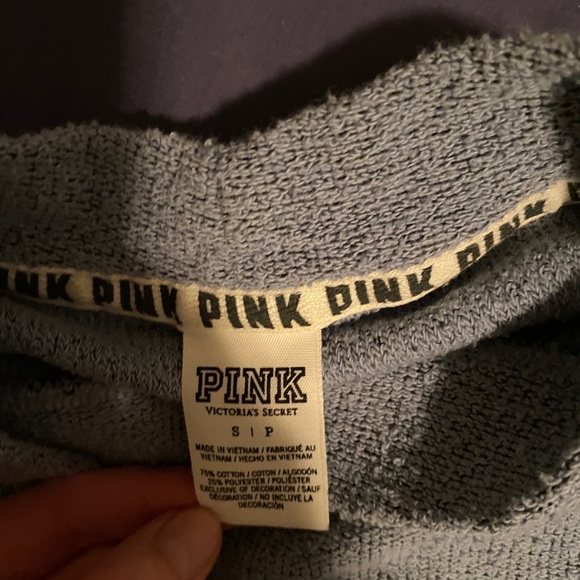 S Victoria’s Secret PINK fuzzy sweater- light blue - Picture 3 of 3